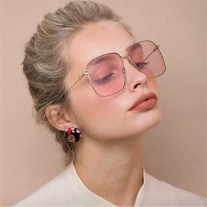 Gucci Women's Sunglasses - Pink and Gold